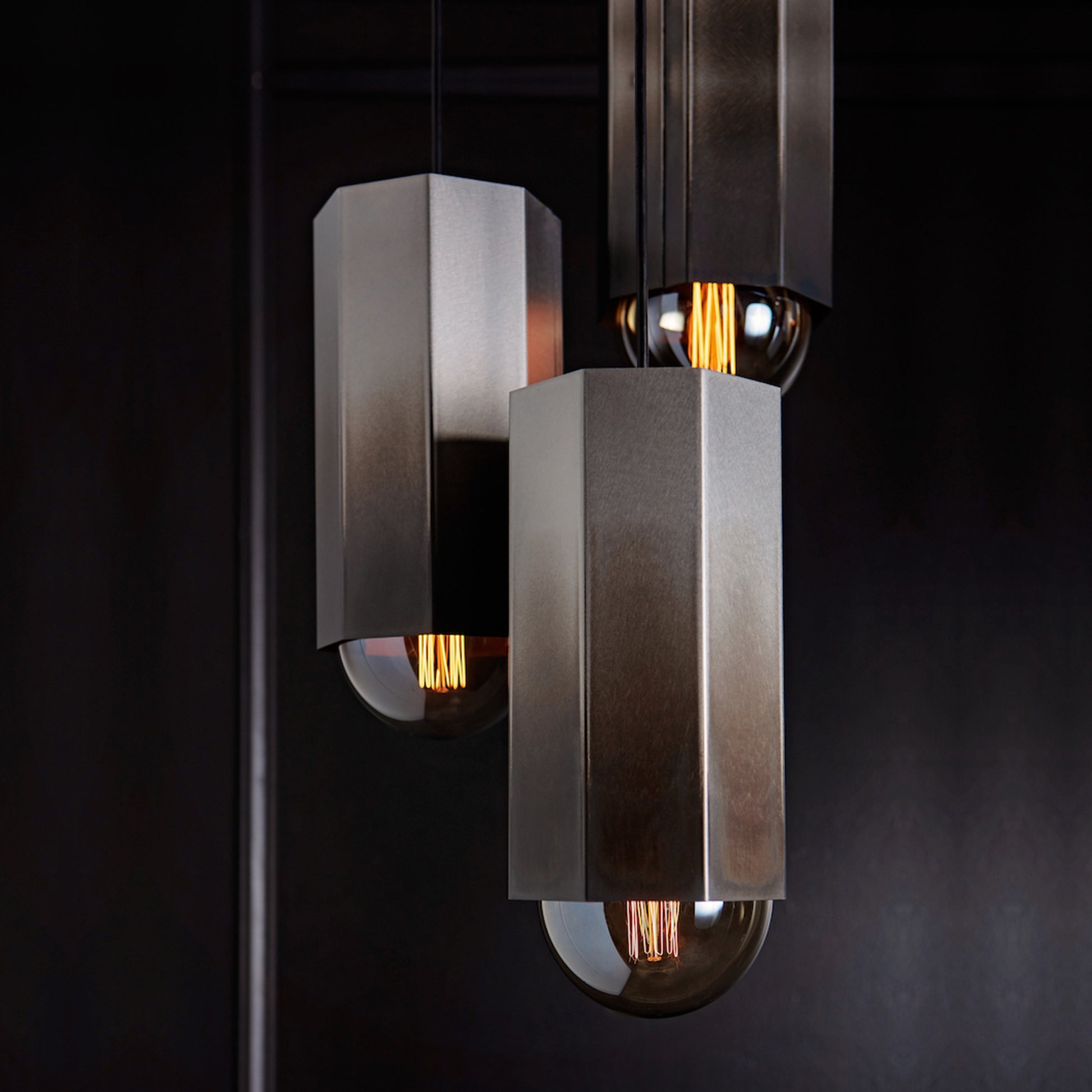 Black 3 Piece Hex Chandelier