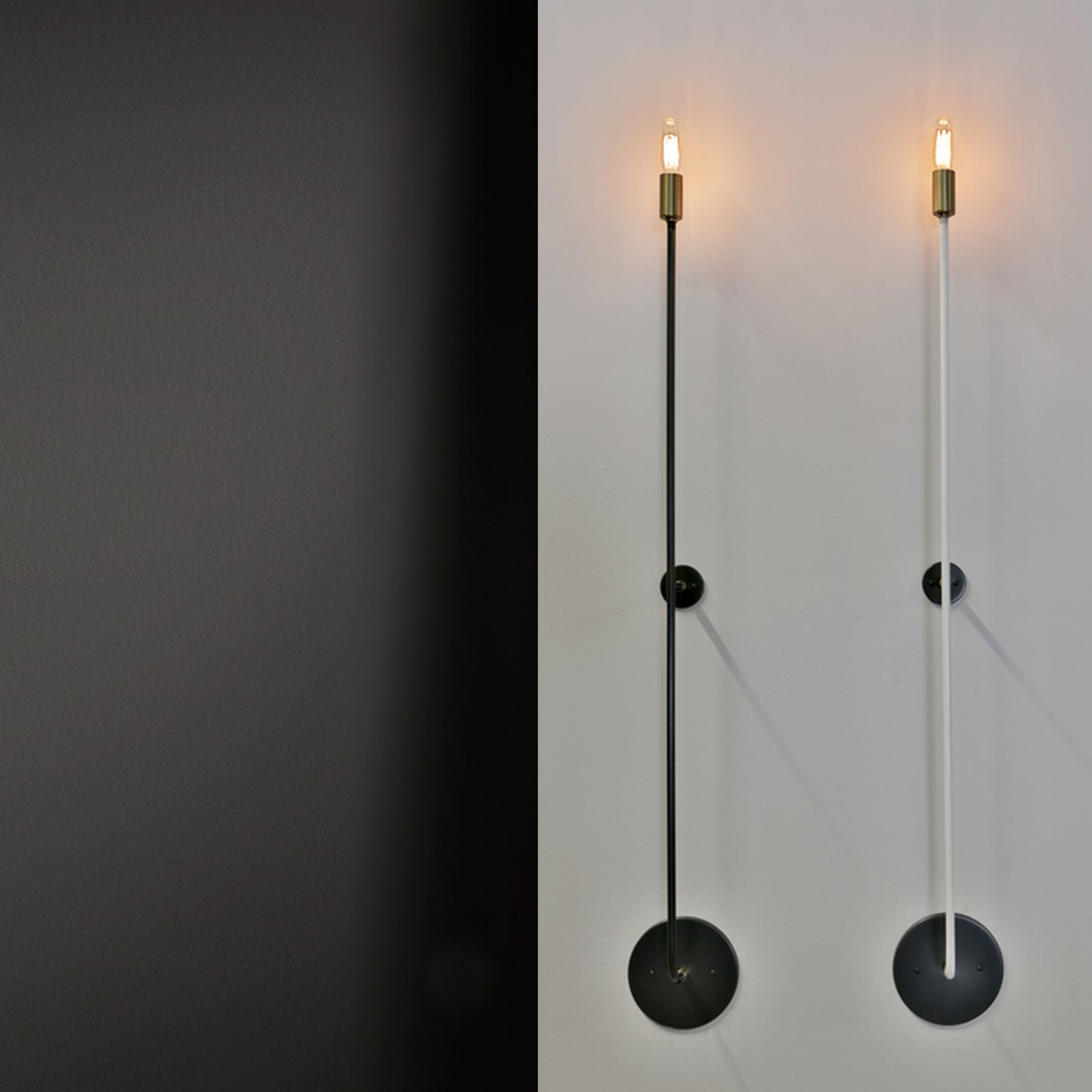 Black and White Stick Sconce Plug In