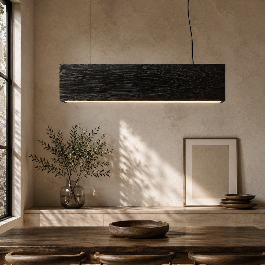Wood Light Three Ceiling Light