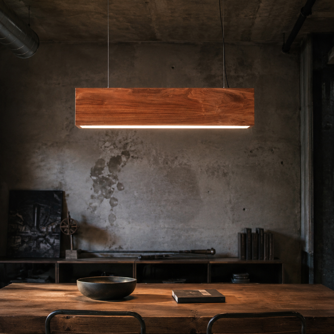 Wood Light Three Ceiling Light
